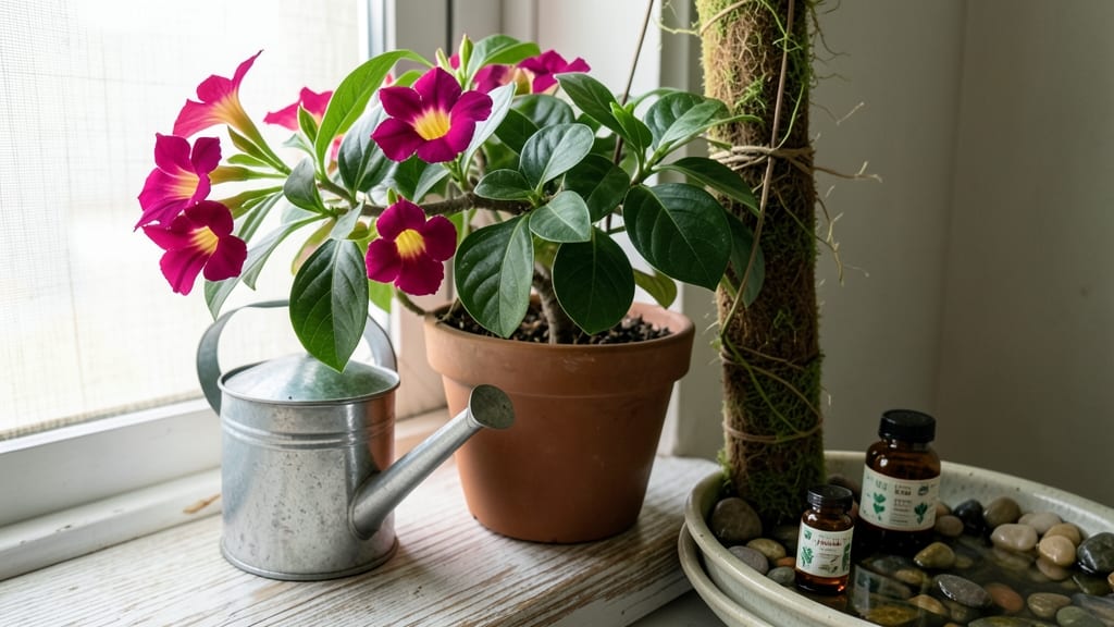 Mandevilla Care Indoors: Thriving Year-Round With Low-Light Secrets