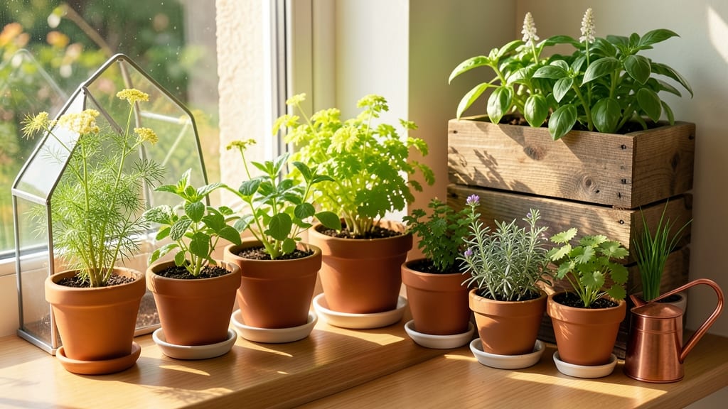 Indoor Window Herb Garden: Sunny Windowsill Harvest in 6 Months