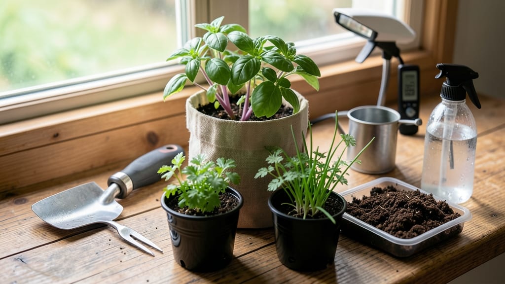 Spade to Fork Indoor Herb Garden Starter Kit: Year-Round Freshness in Compact Space