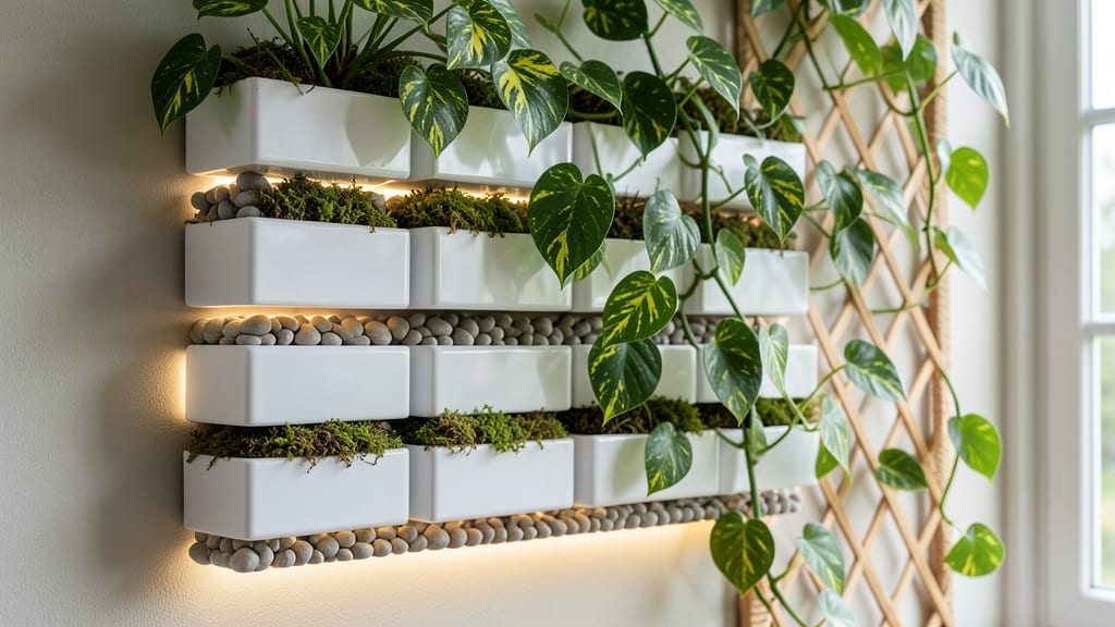 Indoor Planter Wall: Vertical Garden Space-Saver for Herbs and Flowers