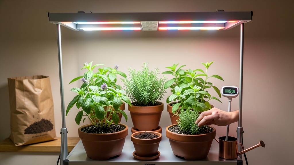 Indoor Herb Garden Grow Lights: LED Spectrum for Lush Greens in Tight Spaces